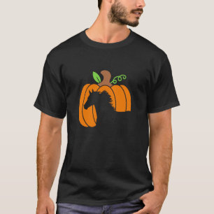 Camiseta Fardo de Abóbora de Halloween para Cavalo Outono