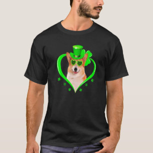 Camiseta Fardo de Dia de São Patrício de Shamrock para Corg