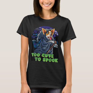 Camiseta Fardo de Halloween Corgi Feliz Ceifador