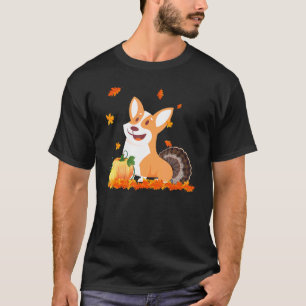 Camiseta Fardo de Peru Corgi Dia de Ação de Graças