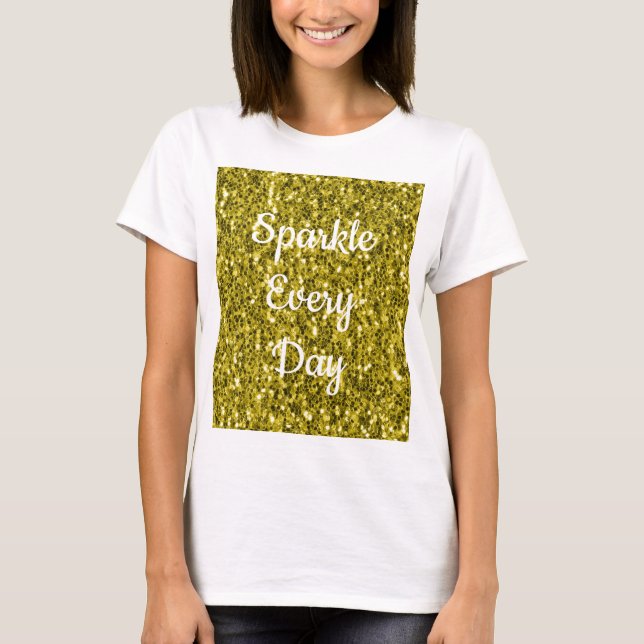Camiseta Farelo amarelo escuro com brilho brilhante todos o (Frente)