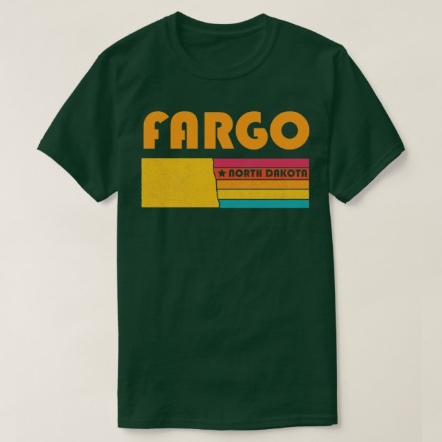 Camiseta Fargo North Dakota Vintage angustiou Souvenir (Frente do Design)
