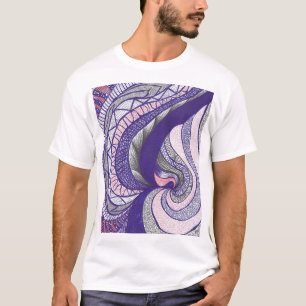 Camiseta Farimah Arte Abstrata Fluida Desenhada à Mão