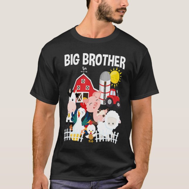 Camiseta Farm Animals Little Farmer Big Brother (Frente)