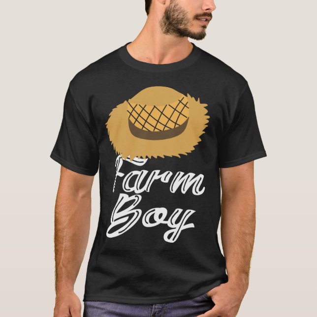 Camiseta Farm Boy Farmer s Straw Hat Graphic (Frente)