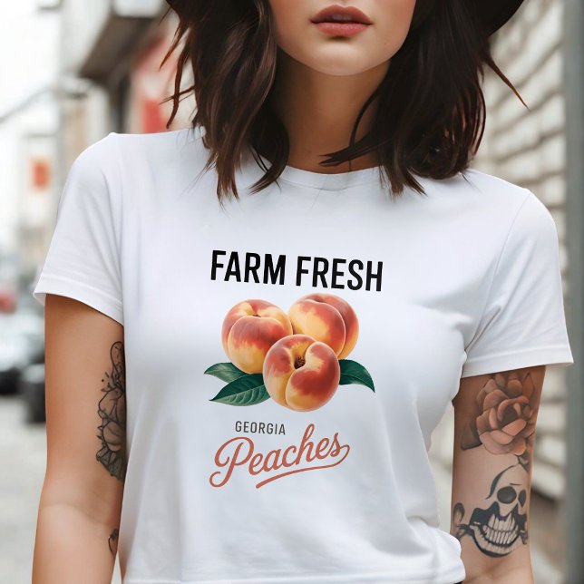 Camiseta Farm Fresh Georgia Peaches Peach Fruit Lover (Criador carregado)