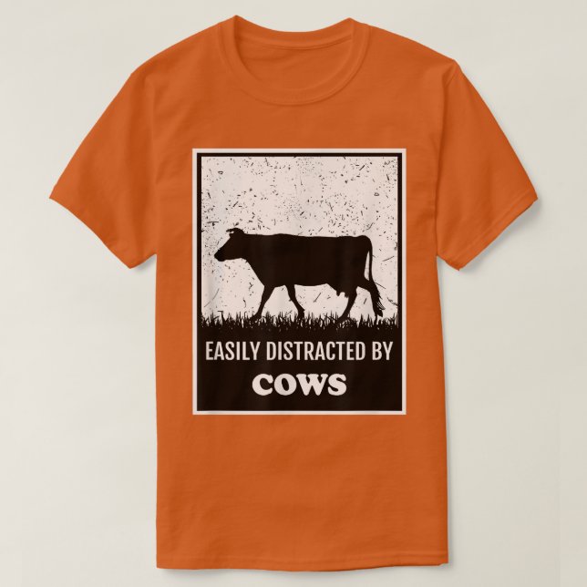 Camiseta Farm Funny Cow Lover Easily Distracted By Cows Far (Frente do Design)