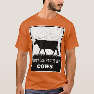Camiseta Farm Funny Cow Lover Easily Distracted By Cows Far