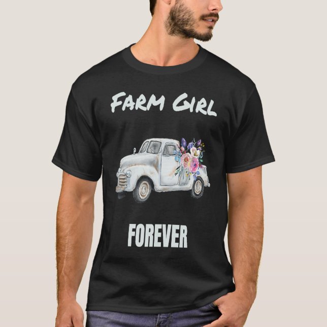 Camiseta Farm Girl Forever Old Pickup Truck (Frente)