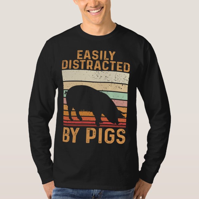 Camiseta Farm Kids Piglet Easily Distracted By Pigs (Frente)