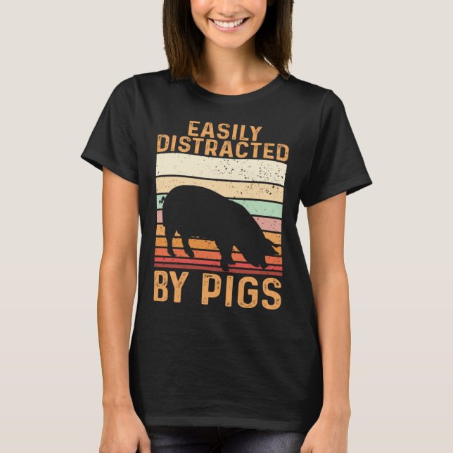 Camiseta Farm Kids Piglet Easily Distracted By Pigs (Frente)
