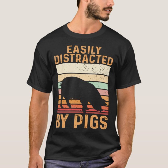 Camiseta Farm Kids Piglet Easily Distracted By Pigs (Frente)