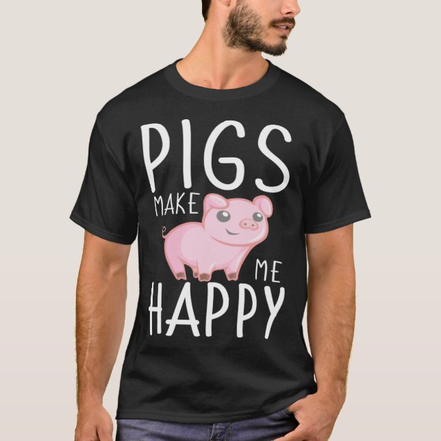 Camiseta Farm Kids  Pigs Make Me Happy (Frente)