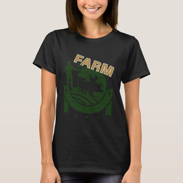 Camiseta Farm Pig America Cow Farmer barn Chicken Field Rib (Frente)