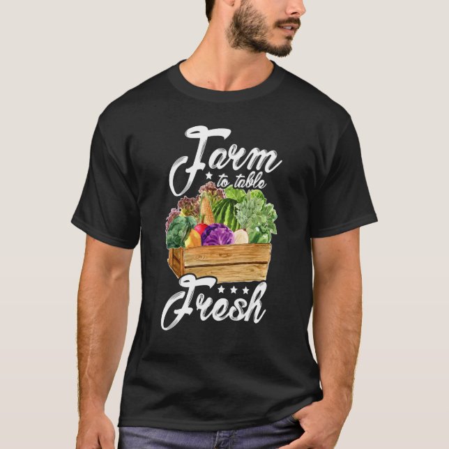 Camiseta Farm To Table Eat Local Farming Agriculteur Tracto (Frente)
