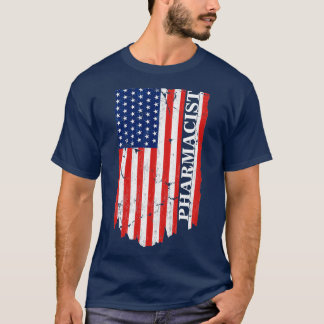 Camiseta Farmacêutica American Flag 4° de julho Gift Patrio