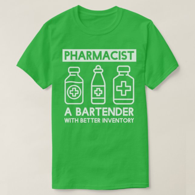 Camiseta Farmacêutica Engraçada Bartender Farmácia Tecnolog (Frente do Design)
