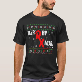 Camiseta Farmacêutica Ugly Xmas Feliz Farmacêutica do Sweat