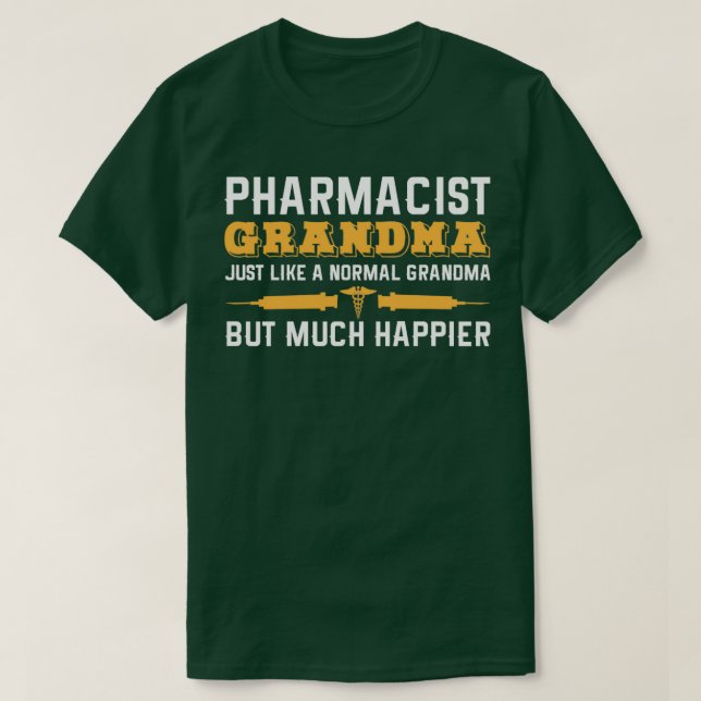 Camiseta Farmacêutica Vovó Piada Avó Drugist 1 (Frente do Design)