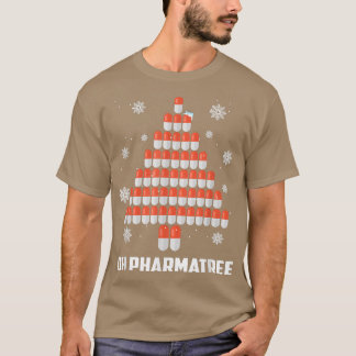 Camiseta Farmacêutico de Árvore de Natal Dando Engraçado