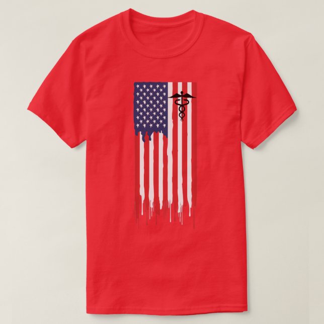 Camiseta Farmacêutico Farmacêutico Farmácia América Flag Gi (Frente do Design)