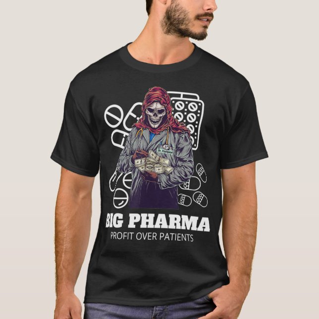 Camiseta Farmacêutico GRANDE PHARMA lucra dinheiro Doutor G (Frente)