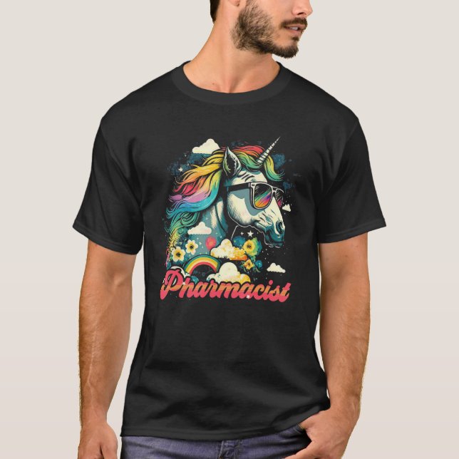 Camiseta Farmacêutico Rainbow Unicorn (Frente)