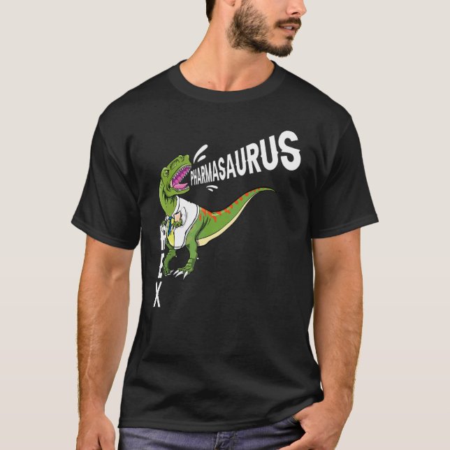 Camiseta Farmácia Dinossaur Pharma Saurus Rex Pharmasaurus  (Frente)