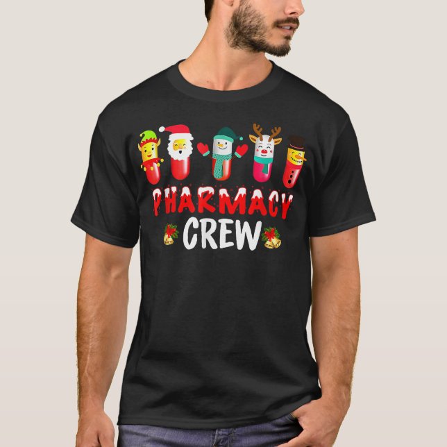 Camiseta Farmácia Pílulas de Natal Snowman Reindeer San (Frente)