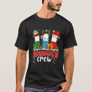 Camiseta Farmácia Tripulação de Natal Engraçado Três P