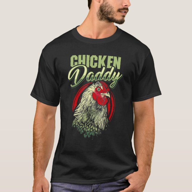 Camiseta Farmador de aves de capoeira de Pai de frango Pai (Frente)