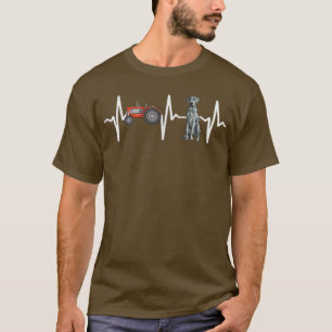 Camiseta Farmador Trator Blue Merle Dane Heartbeat Cão Love