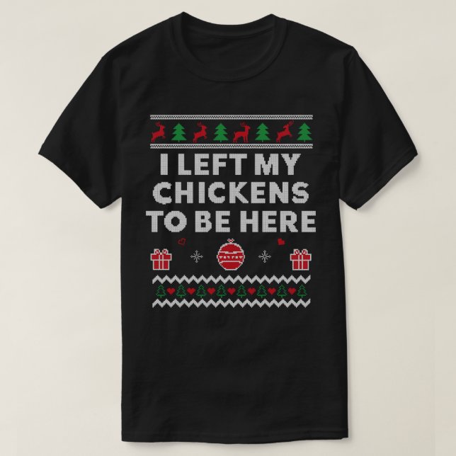 Camiseta Farmeira de frango de Natal Feia (Frente do Design)