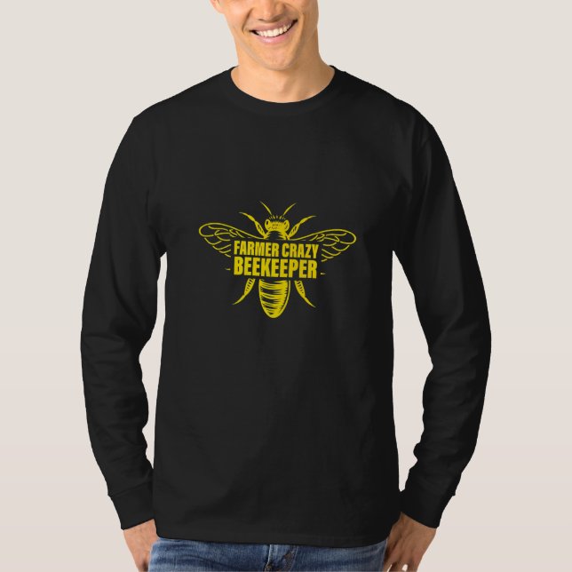 Camiseta Farmer Crazy Beekeeper Beekeeping Honeybee   (Frente)