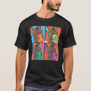 Camiseta Farmer Donkey Fazenda Animal Pop Art Donkey