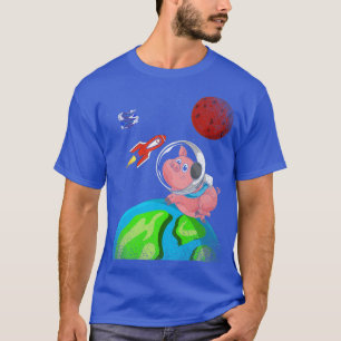 Camiseta Farmer Earth Fazenda Espacial Animal Astronauta Pi