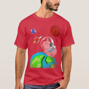 Camiseta Farmer Earth Space Farm Animal Rocket Astronaut Pi