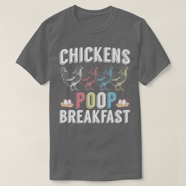 Camiseta Farmer Egg Chickens Poop Breakfast  (Frente do Design)
