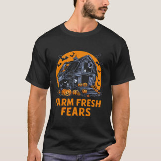 Camiseta Farmer Entusiasmado Trator de Halloween Spooky Pum