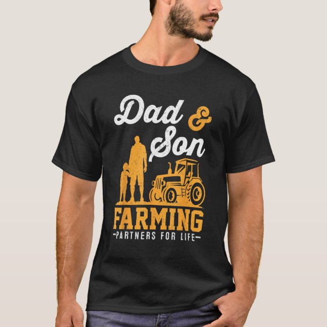 Camiseta Farmer Family Dad And Son Farming Matching Boys Fa (Frente)