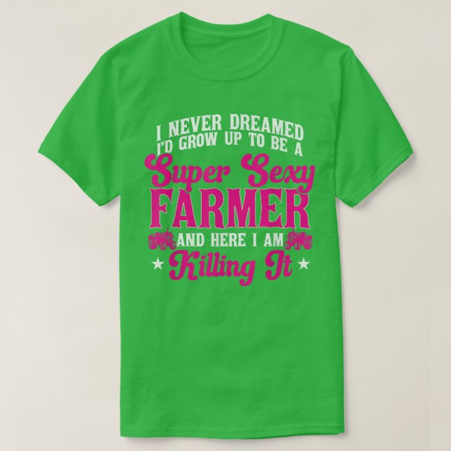 Camiseta Farmer Farming Super Hot Farmer  (Frente do Design)