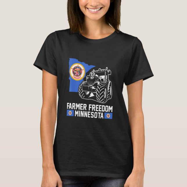 Camiseta Farmer Freedom Minnesota Tractor Support (Frente)