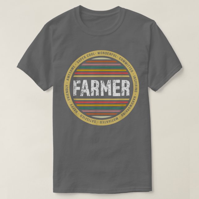 Camiseta Farmer  Funny Profession Birthday  (Frente do Design)