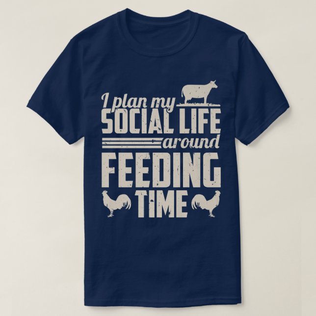 Camiseta Farmer - Galinha Bata Minha Vida Social Em Torno D (Frente do Design)
