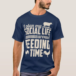 Camiseta Farmer - Galinha Bata Minha Vida Social Em Torno D