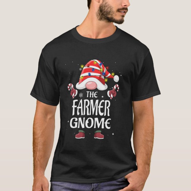 Camiseta Farmer Gnome Tree Light Buffalo Xadrez Cristo (Frente)