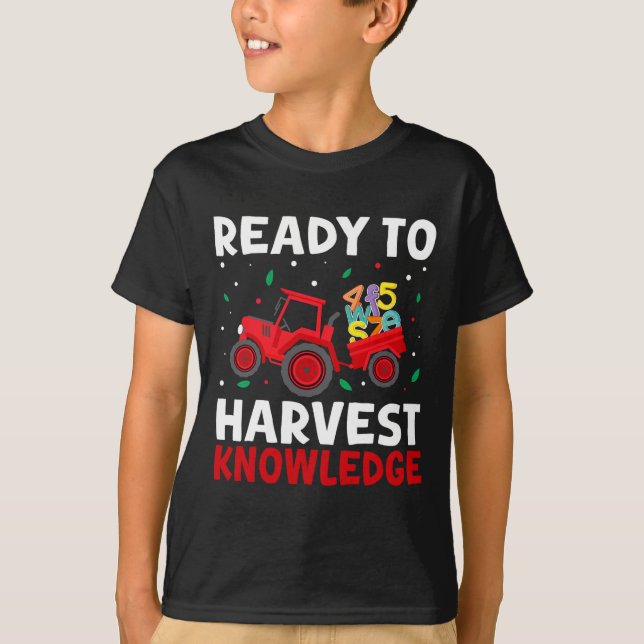 Camiseta Farmer Kids Back To School Teacher Farming Tractor (Frente)