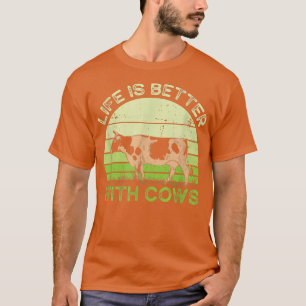 Camiseta Farmer Life Is Better With Cows Retro Vintage Farm