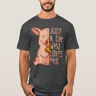Camiseta Farmer Only One Girl Who Loves Pigs Agriculture 
