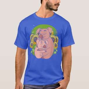Camiseta Farmer Pig Family Farm Animal Lover Cute Sunflower